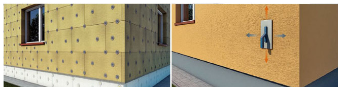 утепление фасадов, крепление пенопласта