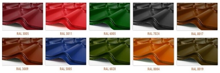 каталог металлочерепица ral